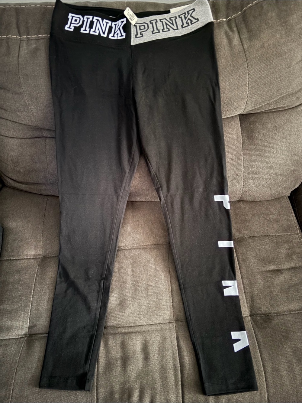PINK Victoria's Secret Women’s Black Logo Leggings